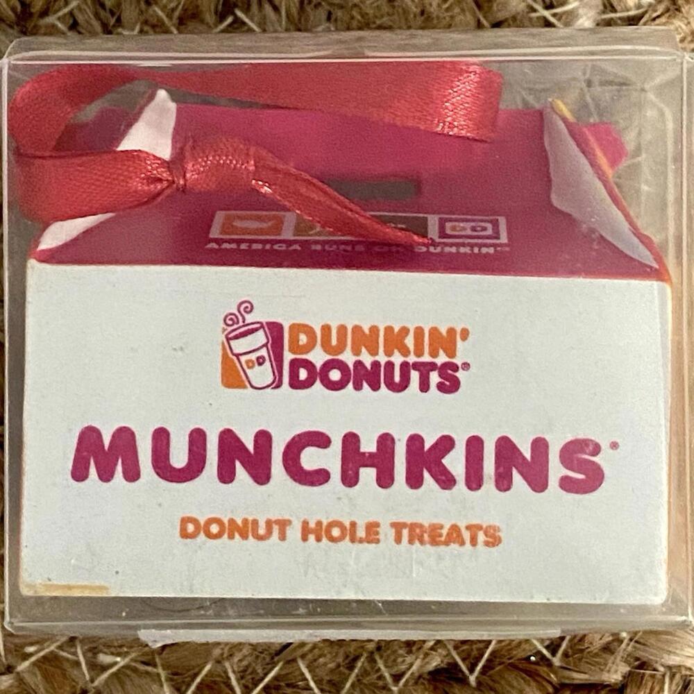Dunkin Donuts 2013 Box of Munchkins Donut Hole Treats Christmas Tree Ornament
